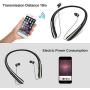 Retractable Bluetooth Headphones, Wireless Earbuds Stereo Headsets Neckband Earphone Noise Canceling with Mic by Mikicat (2020 Upgraded, 20 Hours Playtime, Black Gold)