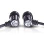 JLab Audio J4M Heavy Bass Rugged Metal in-Ear Headphones w/Mic & Case Guaranteed for Life - Obsidian Black