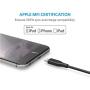 iPhone Charger, Anker Powerline 6ft Lightning Cable, MFi Certified USB Charge/Sync Cord for iPhone 11 / XS/XS Max/XR/X / 8/8 Plus / 7/7 Plus / 6/6 Plus / 5s / iPad, and More