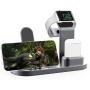 OLEBR 3 in 1 Charging Stand Compatible with iWatch Series 5/4/3/2/1, AirPods and iPhone 11/Xs/X Max/XR/X/8/8Plus/7/7 Plus /6S /6S Plus(Original Charger & Cables Required) Space Gray
