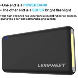 4USB Portable Charger 30000mAh + Suhper Bright Flashlight Quick Carge Phones USB Power Banks for Smart Phone Camera Games Console Bluetooth Headphone External Battery Pack etc. (30000 mAh)