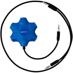 AmazonBasics 5-Way Multi Headphone Audio Splitter Connector, Blue