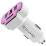 Aduro 4 Port Car Charger Adapter, 12V Fast Car Charger USB Adapter Power Station 5.2A/26W Output (Pink)