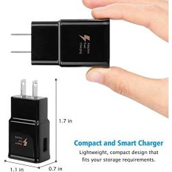 Fast Charging Block, USB Wall Charger Adapter Compatible Samsung Galaxy S6 S7 S8 S9 S10 / Edge/Plus/Active, Note 5, Note 8, Note 9, iPhone, LG, HTC and More (3 Packs)