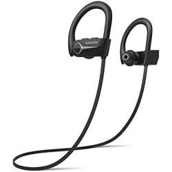 Letsfit Bluetooth Headphones IPX7 Waterproof 15Hrs Playtime Wireless Earbuds, Bluetooth 5.0 Running Headphones, HiFi Stereo in-Ear Earphones w/Mic Noise Cancelling for Sports, Workout, Gym