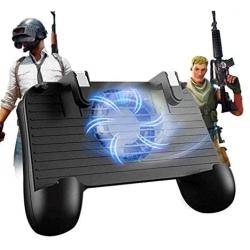 Mobile Game Controller [Upgrade Version] and Gamepad for PUBG 4-in-1 with Gamepad Shoot and Aim Trigger Phone Cooling Pad Power Bank for 4.5-6.5inch Android & iOS Fortnite/Knives Out