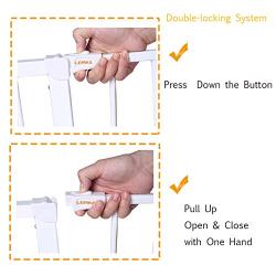 LEMKA Safety Baby Gate,Thru Gate Metal Expandable Pet Safety Gate for Stairs,Doorways with 4" & 6" Extension,Fits Spaces Between 30" to 42" Wide 30" High