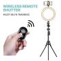 8" LED Selfie Ring Light with Tripod Stand & Phone Holder for Live Streaming & YouTube Video & Vlogs, Dimmable Makeup Ring Light for Photography, Shooting with 10 Brightness Level & 3 Light Modes