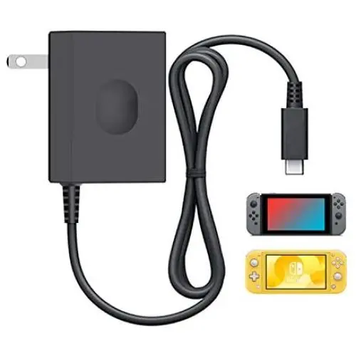 Switch Charger for Nintendo Switch Lite, YCCSKY Nintendo Switch Lite Charger AC Adapter Charger Replacement Accessories with 5FT Type C Cable 15V/2.6A (Support TV Mode and Pro Controller), Black