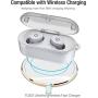 TOZO T10 Bluetooth 5.0 Wireless Earbuds with Wireless Charging Case IPX8 Waterproof TWS Stereo Headphones in Ear Built in Mic Headset Premium Sound with Deep Bass for Sport White(Renewed)