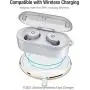 TOZO T10 Bluetooth 5.0 Wireless Earbuds with Wireless Charging Case IPX8 Waterproof TWS Stereo Headphones in Ear Built in Mic Headset Premium Sound with Deep Bass for Sport White(Renewed)