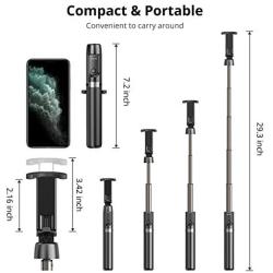 ATUMTEK Bluetooth Selfie Stick Tripod, 360° Rotation Mini Extendable Selfie Stick with Wireless Bluetooth Remote for iPhone 11/11 Pro/XS Max/XR/XS/X/8/7/6s/6 Plus, Samsung, Huawei Smartphones