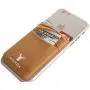 Monca [Double Secure] Cell Phone Credit Card Holder Stick on Wallet Cash Metro Card ID Holder Lycra Spandex Card Sleeves [Lid & Pocket] (Brown)