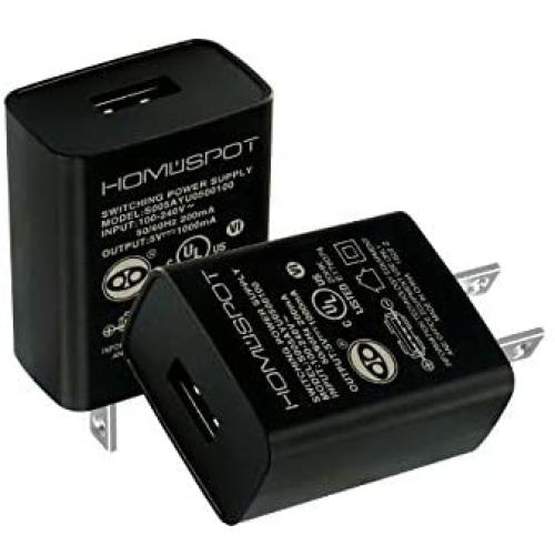 HomeSpot UL Listed Universal US 5V1A USB Wall Charger Plug in-Door Power AC Adapter for Travel Office Home Use - 2 Pack