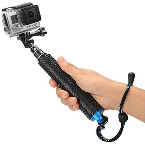 Foretoo Selfie Stick for GoPro,19”Waterproof Hand Grip Adjustable Extension Monopod Pole for Gopro Hero 6 5 4 3+3 2 1 AKASO, Xiaomi Yi,SJCAM SJ4000 SJ5000 SJ6000 (with Wrist Strap and Screw)