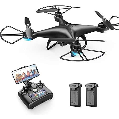 Holy Stone HS110D FPV RC Drone with 1080P HD Camera Live Video 120°Wide-Angle WiFi Quadcopter with Gravity Sensor, Voice Control, Gesture Control, Altitude Hold, Headless Mode, 3D Flip RTF 2 Batteries