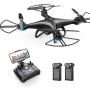 Holy Stone HS110D FPV RC Drone with 1080P HD Camera Live Video 120°Wide-Angle WiFi Quadcopter with Gravity Sensor, Voice Control, Gesture Control, Altitude Hold, Headless Mode, 3D Flip RTF 2 Batteries