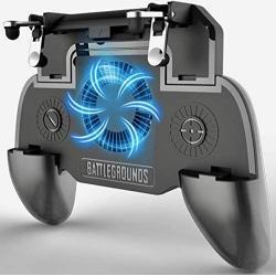 Mobile Game Controller with Portable Charger & Cooling Fan - Compatible with PUBG, COD, Fortnite, Shooting Games - Sensitive Buttons Shooter Handgrip - L1R1 Trigger Gamepad Remote for 4-6.5" Phone