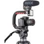 ULANZI U-Grip Pro Handheld Video Rig Steadicam with Triple Cold Shoe, Stabilizing Handle Grip Compatible for iPhone 11 Pro Max Xs 8 7 plus GoPro 8 7 6 5 Canon Nikon Sony DSLR Cameras