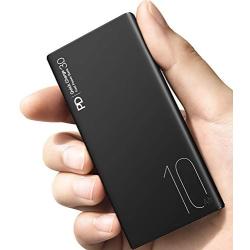 TOZO WB1 Portable Charger 10000mAh Super slim and light Fast Power bank 18W PD+Quick Charge 3.0 High-Speed Charging External Battery Pack with USB C Input/Output for iPhone,iPad,Samsung and more Black