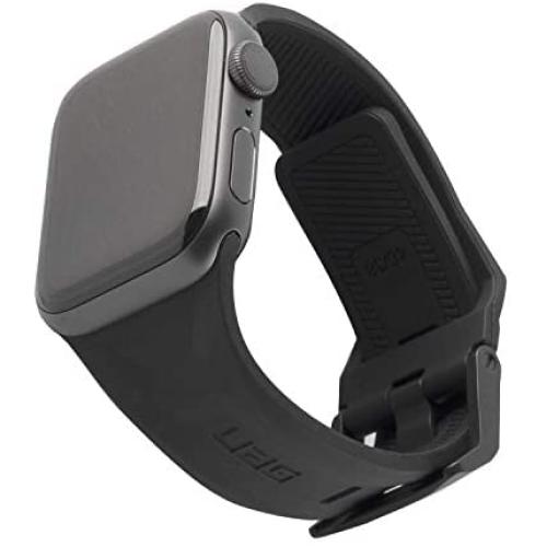 URBAN ARMOR GEAR UAG Compatible with Apple Watch 40mm 38mm Series 5/4/3/2/1 Silicone Band Scout [Black] Slim Adjustable Waterproof Sporty Replacement Watch Strap