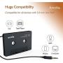 Arsvita Car Audio aux Cassette Adapter and a Smartphone to 3.5 mm Headphone Jack Adapter - White