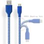 Fasgear Micro USB Cables, 3 Pack-3ft,6ft,10ft Fast Charging USB to Micro USB 2.0 Cords Nylon Braided Compatible with Galaxy S7 Edge S6, Nexus, LG, Android Smartphone, PS4, Kindle and More (Blue)