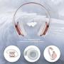 PowerLocus Wireless Bluetooth Over-Ear Stereo Foldable Headphones, Wired Headsets with Built-in Microphone for iPhone, Samsung, LG, iPad (Rose Gold)