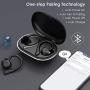 Muzili Bluetooth Earbuds with Charging Case for 36hrs Long Playtime, True Wireless Earbuds with Over-Ear Earhooks for Running, Rope Skipping, Yoga, IPX7 Waterproof, Deep Bass Earphone with Mic, Black