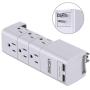 Outlet Splitter, USRISE Multi Plug Outlet with 9-Outlet Extender Adapter and 2 USB Charging Ports, Extra UK, China/Australia, European plug adapters, White