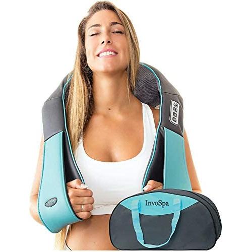 Shiatsu Back shoulder & Neck Massager With Heat - Deep Tissue 3D Kneading Pillow Massager for Neck, Back, Shoulders, Foot, Legs - Electric Full Body Massage - for Home & Car