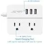 JSVER Compact Travel Power Strip with 3 USB Smart Charging Station and 2 Power Outlet, White JSVER Compact Travel Power Strip with 3 USB Smart Charging Station and 2 Power Outlet, White