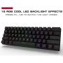 MOTOSPEED 60% Mechanical Gaming Keyboard Compact 61 Keys RGB Backlit Wired/Wireless 3.0 Type-C Gaming/Office Keyboard for PC/Mac/Linux/iPad/iPhone/Smartphone/Laptop Red Switch