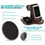 TESLYAR Wood Phone Docking Station with Wireless Charger Included Ash Wallet Stand Watch Organizer Mens Gift Charging Dock Holder Anniversary Dad Birthday Nightstand Compatible Any Phone Charging