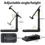 Cell Phone Stand, Adjustable Cell Phone Stand Fully Foldable Stand for Cell Phone Desktop Phone Holder, Compatible with iPhone 11 Pro Xs Max Xr X 8, iPad Mini Kindle, Tablet (Black)