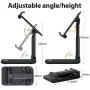 Cell Phone Stand, Adjustable Cell Phone Stand Fully Foldable Stand for Cell Phone Desktop Phone Holder, Compatible with iPhone 11 Pro Xs Max Xr X 8, iPad Mini Kindle, Tablet (Black)
