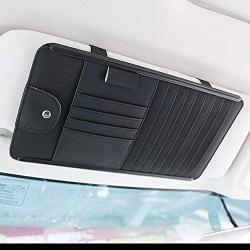 Helen-Box - Auto Sunshade Storage Bag Car Sun Visor CD Holder Car Sunshade Cover Card Bag Mobile Phone Bag Multi Function Wallet Accessories