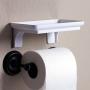 McLee Creations Wonder Shelf - Small Plastic Bathroom Shelf for Smartphone and Flushable Baby Wipes - Stick On Wall Mount Cell Phone Holder Stand (1, White)