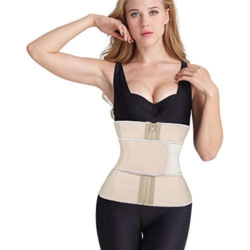 Atbuty Women’s Waist Trainer Corsets Latex Waist Cincher Underbust High Compression Loss Weight Zipper Body Shaper