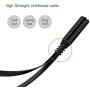 Headphone Splitter Cable for PC, Rellyuar Headset Mic and Audio Splitter Cable, Headphone Mic Splitter 3.5mm Female to 2 Male Gold Plated Headphone Mic Audio Y Splitter Flat Cable(Black)