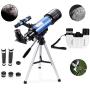 MaxUSee 70mm Refractor Telescope + 8X21 Compact HD Binoculars for Kids and Astronomy Beginners, Travel Scope for Moon Stars Viewing Bird Watching Sightseeing