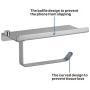 Flexzion Stainless Steel Toilet Paper Holder Stand - Dispenser Tissue Roll Towel Hanger Wall Mount Rustproof High gloss Finished with Mobile Phone Storage Shelf Rack for Bathroom Lavatory Toilet Home