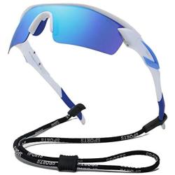 Bevi Polarized Sports Sunglasses TR90 Unbreakable Frame for Men Women Running Cycling Golf Baseball