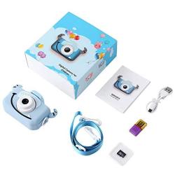 iGANK Kids Camera, Digital Video Recorder Camera for 3-9 Years Old Girls and Boys, Rechargeable 12MP 2.0 Inch HD Shockproof Mini Kids Camcorder with 32GB Card (Blue)