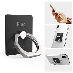 iRing Original by AAUXX Cell Phone Ring Holder, Mobile Finger Grip Ring Stand Compatible with iPhone, Samsung, Other Android Smartphones and Tablets.(Black)