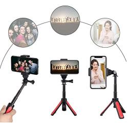 Taisioner Mini Selfie Stick Tripod Kit Two in One for GoPro Action Camera and Cell Phone Accessories