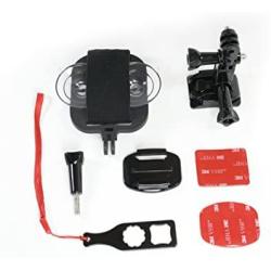 Universal Helmet Mount Kit with Action Mount Adapter for Smartphone, Operable with Any Phone. Includes Parts Shown, with Wrench and Universal Phone Adapter. Compatible with GoPro Cameras.