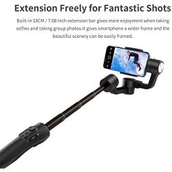 FeiyuTech Vimble 2 3-Axis Handheld Gimbal Stabilizer Travel Selfie Stick for iPhone Xs X 8 7 Plus,Samsung S9+ S9 S8,Huawei,Xiaomi,Tripod Stabilizer Rod,Portrait Mode,Panorama Shooting,183mm Length