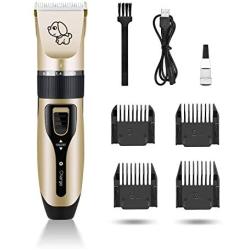 NA Dog Grooming Clipper Kit USB Rechargeable Dog Shavers with Low Noise Pet Hair Trimmer Set for Dog Cat Pets