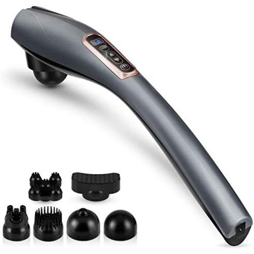 Handheld Back Massager - MOICO 6 Interchangeable Nodes, 10 Speeds & 12 Modes Cordless Deep Tissue Percussion Massagers for Neck, Shoulder, Arms, Leg, Foot, Calf, Body, Joint Pain Relief